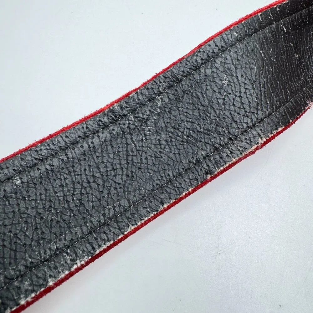 Vintage Carlistle Red Suede Belt Gold-Toned Buckle - Picture 10 of 10